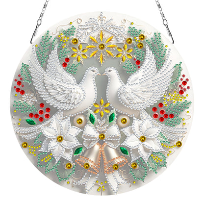 2D Flat DIY Christmas Dove Diamond Art Pendant Double-Sided Diamond Painting Set