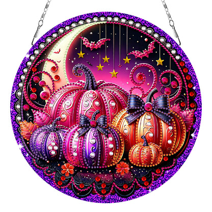 2D Flat DIY Pumpkin Diamond Art Pendant Double-Sided Diamond Painting Set