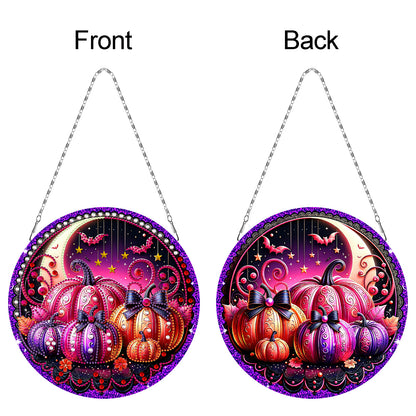 2D Flat DIY Pumpkin Diamond Art Pendant Double-Sided Diamond Painting Set