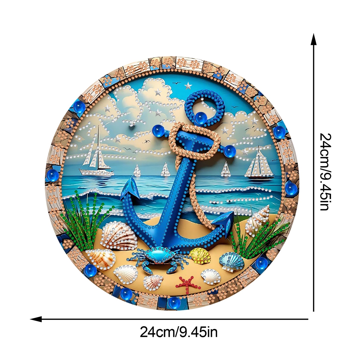 2D Flat DIY Anchor Diamond Art Pendant Double-Sided Diamond Painting Set