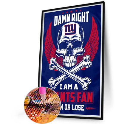 Win Or Lose, I'M A Giants Fan - Full Round Drill Diamond Painting 40*60CM