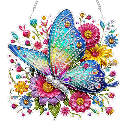 2D Flat DIY Hanging Diamond Art Kits DIY Home Decor Hanging Charm (Butterfly)