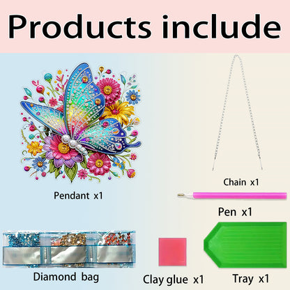 2D Flat DIY Hanging Diamond Art Kits DIY Home Decor Hanging Charm (Butterfly)