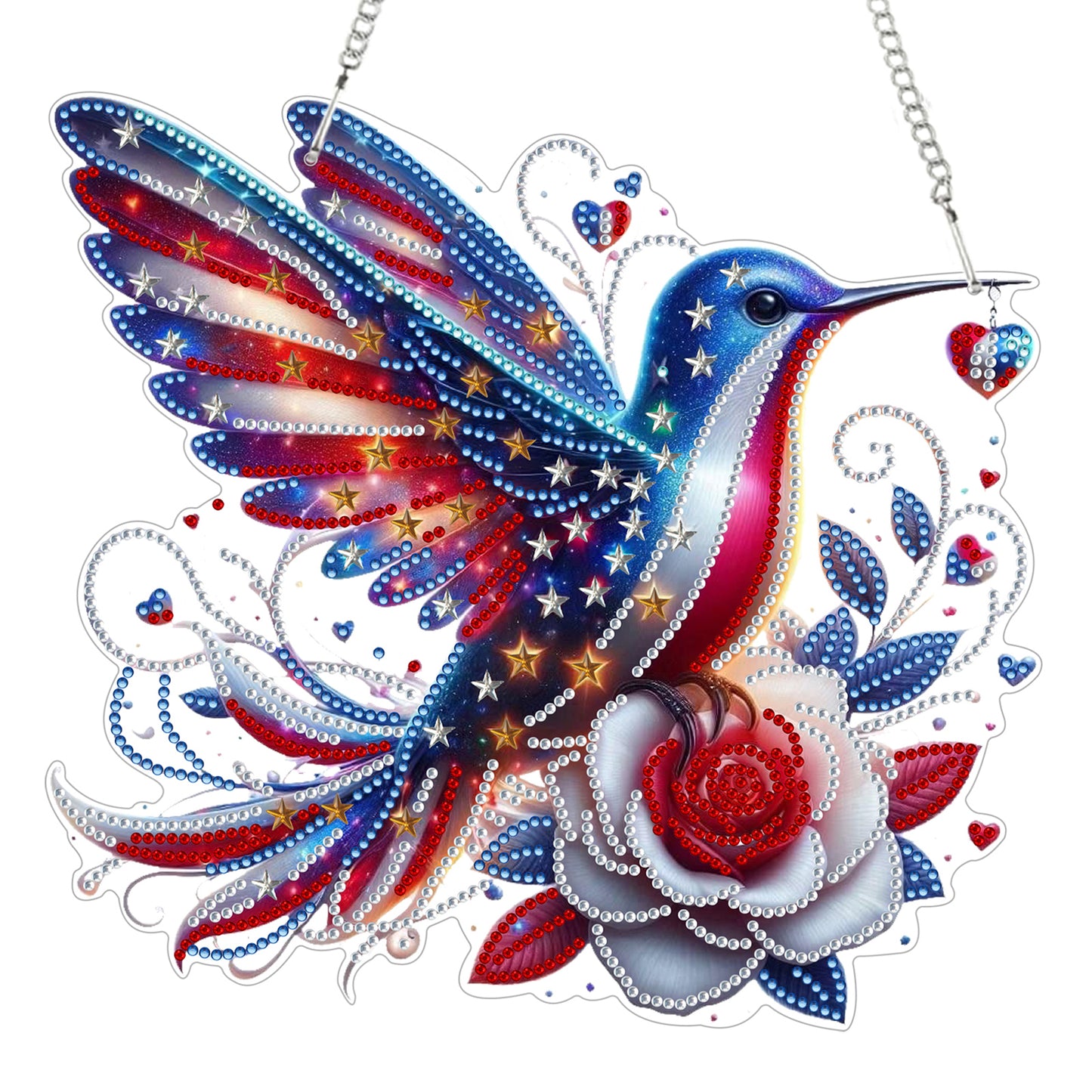 2D Flat DIY Hanging Diamond Art Kits DIY Home Decor Hanging Charm (Bird)