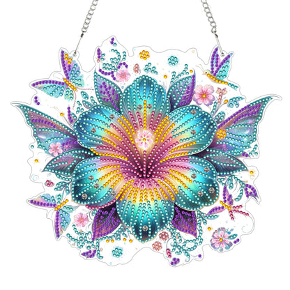 2D Flat DIY Hanging Diamond Art Kits DIY Home Decor Hanging Charm (Flower)