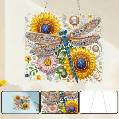 2D Flat DIY Hanging Diamond Art Kits DIY Home Decor Hanging Charm (Dragonfly)