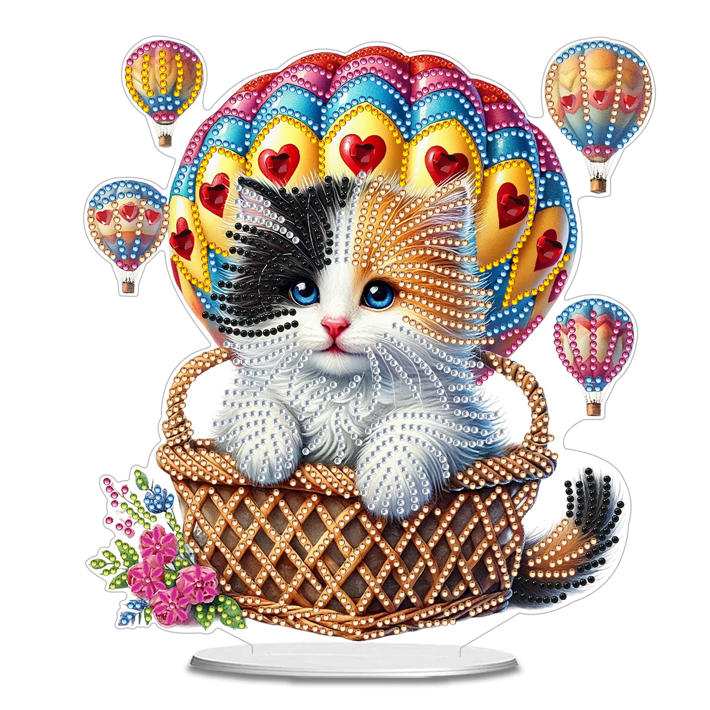 2D Flat DIY 5D DIY Diamond Art Tabletop Ornament Kit for Home (Hot Air Balloon)