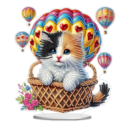2D Flat DIY 5D DIY Diamond Art Tabletop Ornament Kit for Home (Hot Air Balloon)