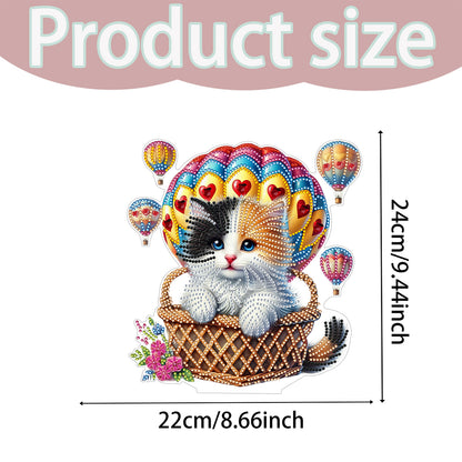 2D Flat DIY 5D DIY Diamond Art Tabletop Ornament Kit for Home (Hot Air Balloon)