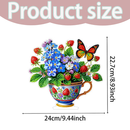 2D Flat DIY 5D DIY Diamond Art Tabletop Ornament Kit for Table Home Decor (Bowl)