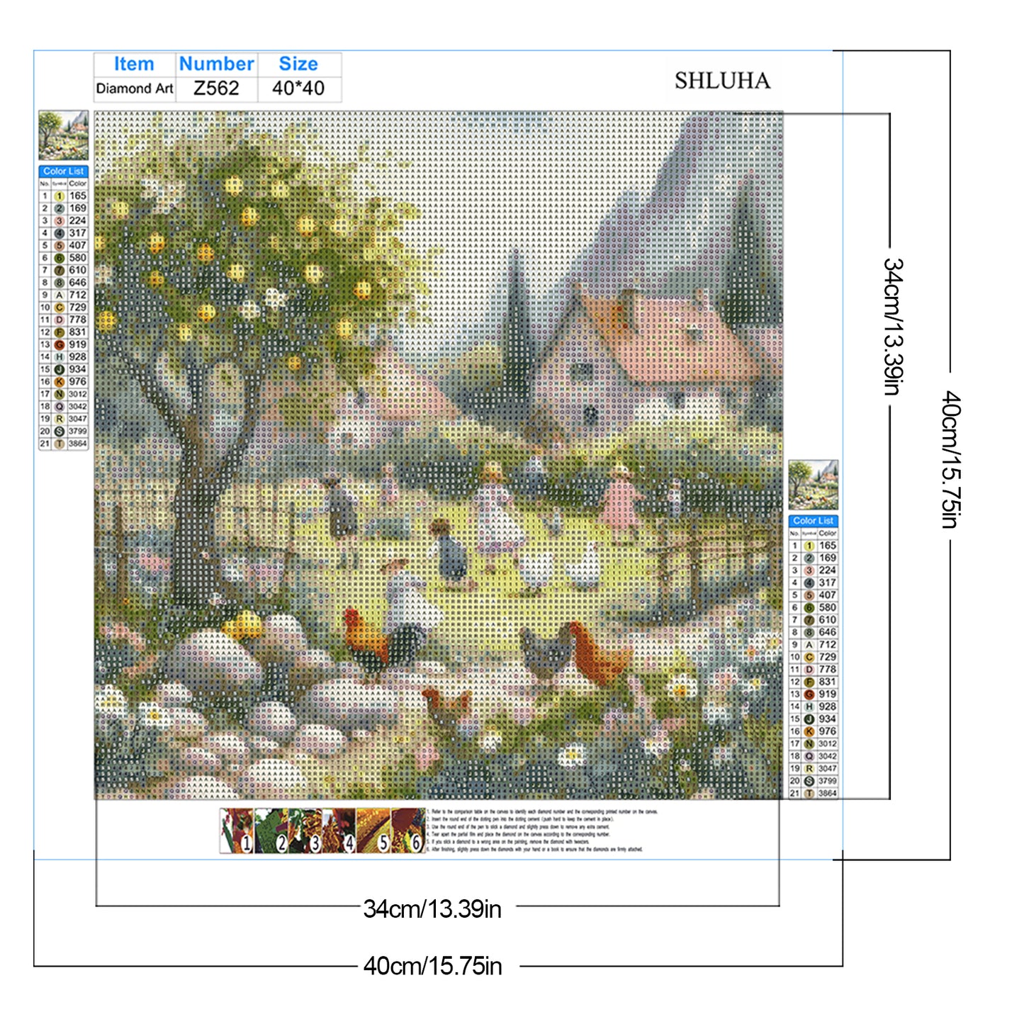 Country Life - Full Round Drill Diamond Painting 40*40CM