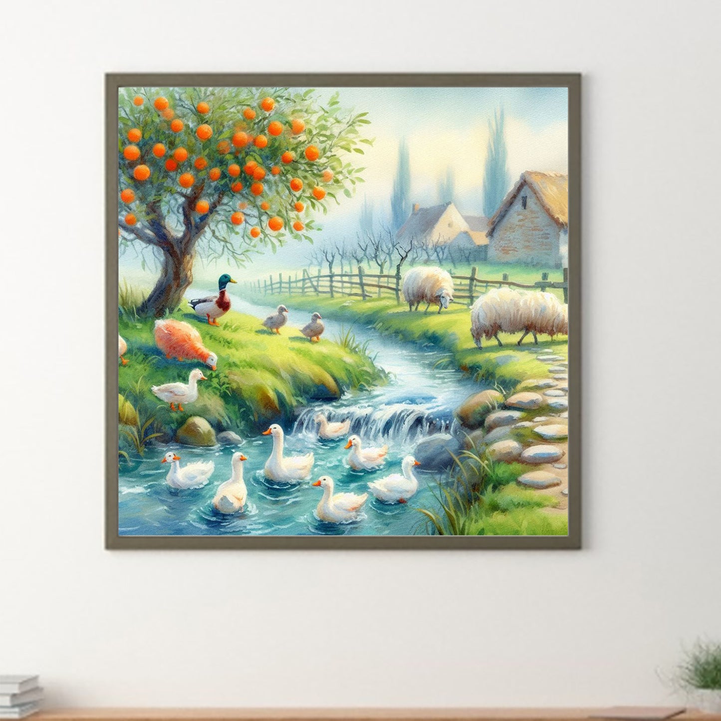 Ducklings In The Creek - Full Round Drill Diamond Painting 40*40CM