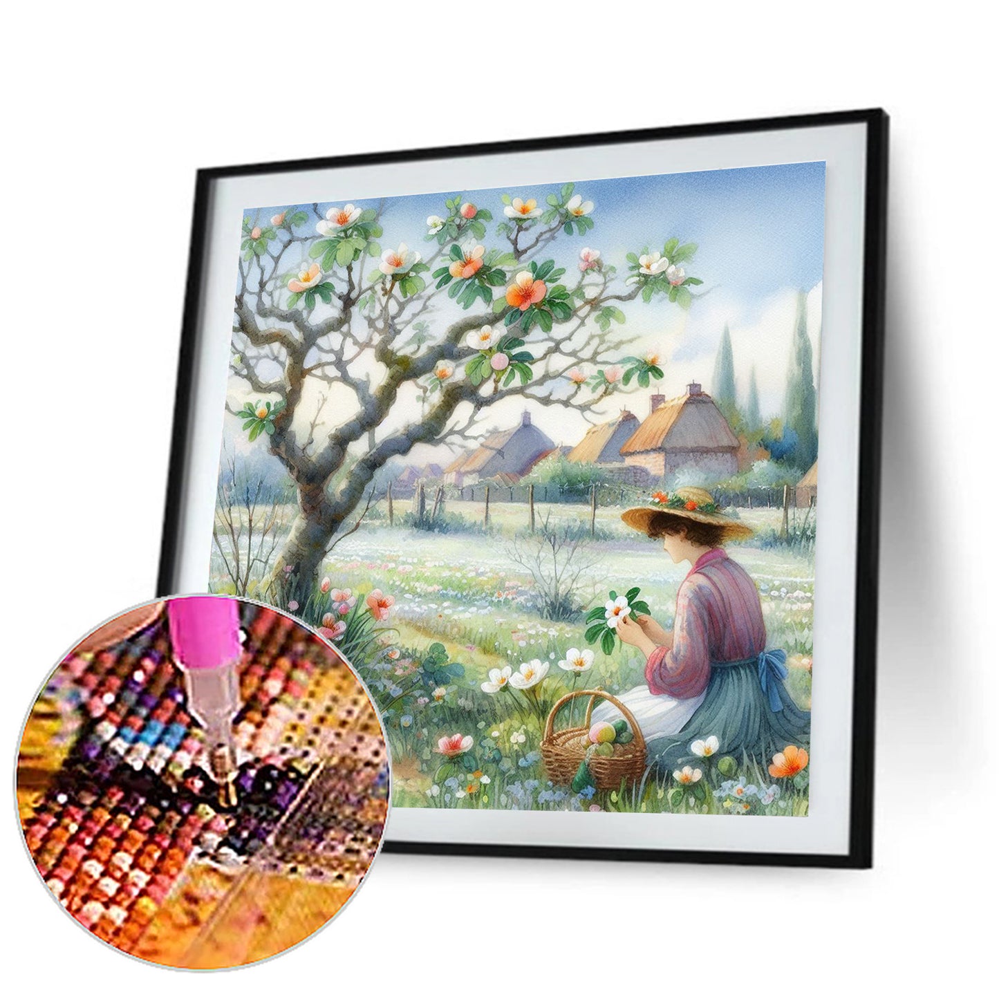 Under A Country Tree - Full Round Drill Diamond Painting 40*40CM