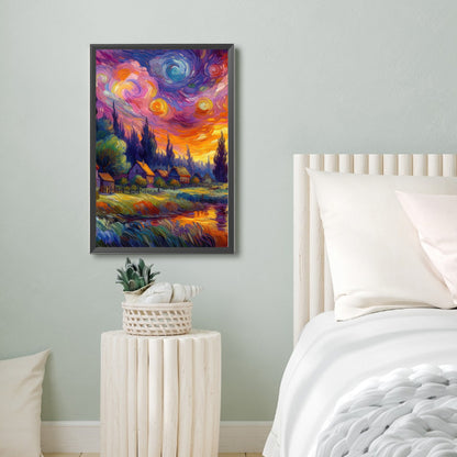 Sunset Scenery - Full Round Drill Diamond Painting 40*60CM
