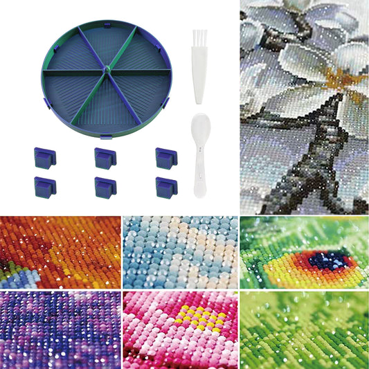 Beads Sorting Storage Tray Fully Enclosed Diamond Painting Tools (Blue Green)