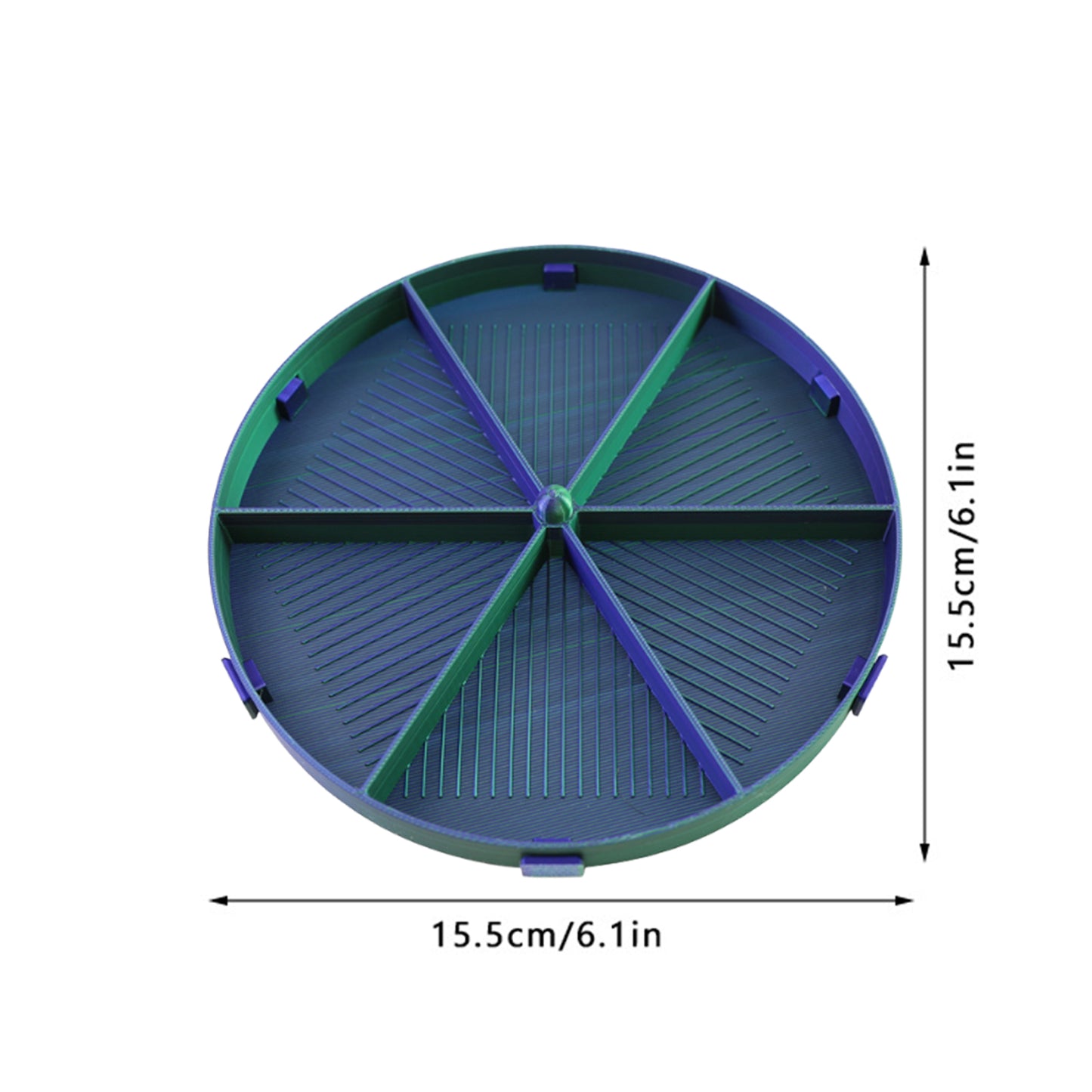 Beads Sorting Storage Tray Round Diamond Painting Tools with Lid (Blue Green)