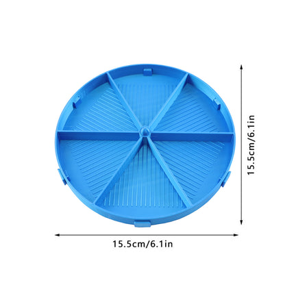 Beads Sorting Storage Tray Round Diamond Painting Tools with Lid (Blue)