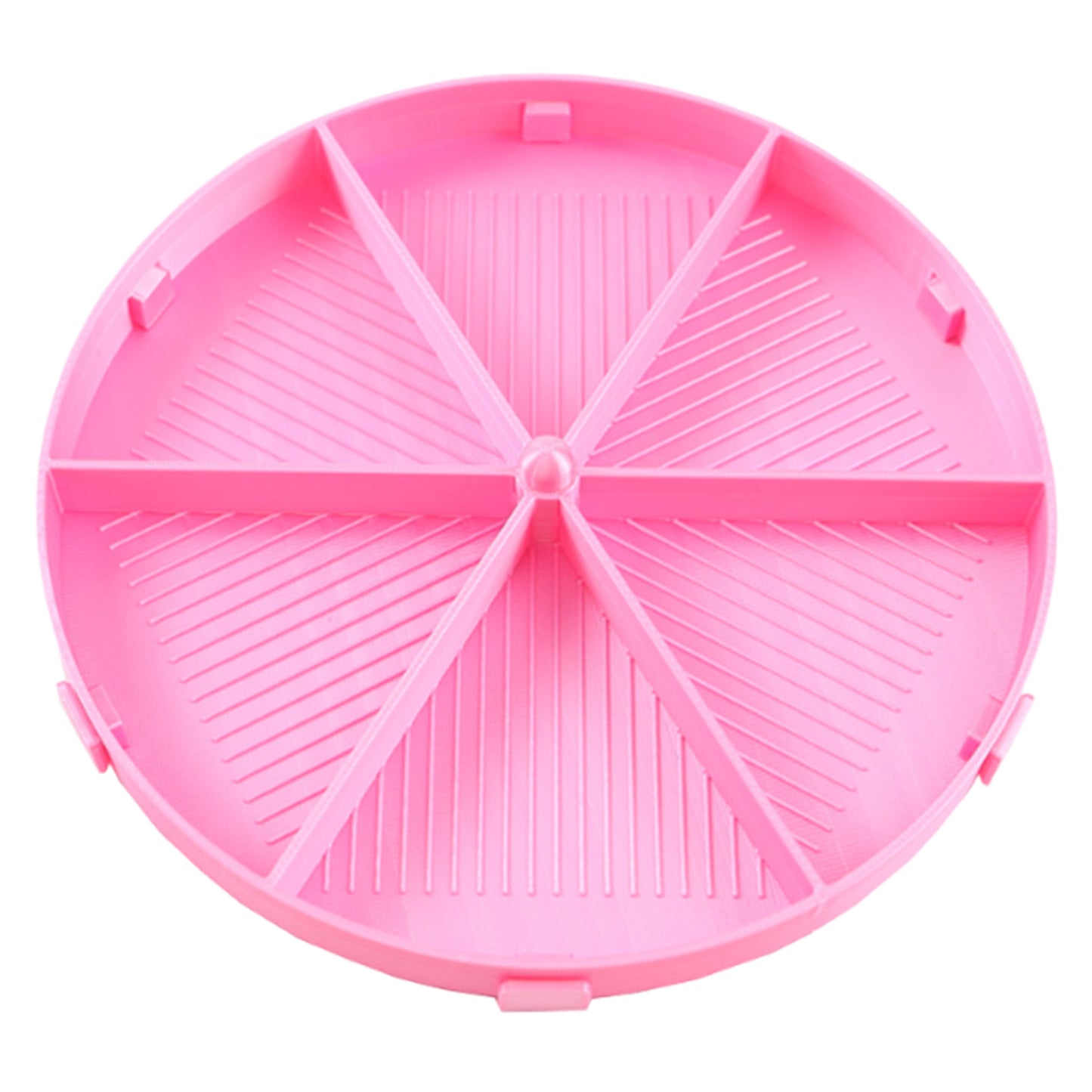 Beads Sorting Storage Tray Round Diamond Painting Tools with Lid (Pink)