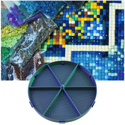 Beads Sorting Storage Tray Fully Enclosed Diamond Painting Tools (Blue Green)