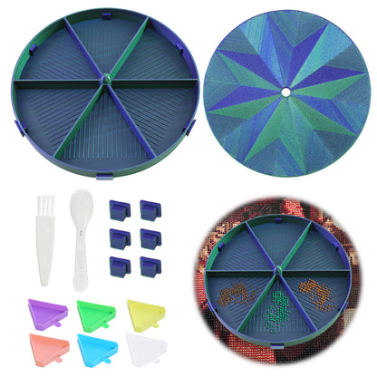 Beads Sorting Storage Tray Fully Enclosed Diamond Painting Tools (Blue Green)