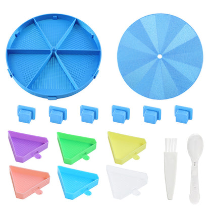 Beads Sorting Storage Tray Fully Enclosed Round Diamond Painting Tools (Blue)