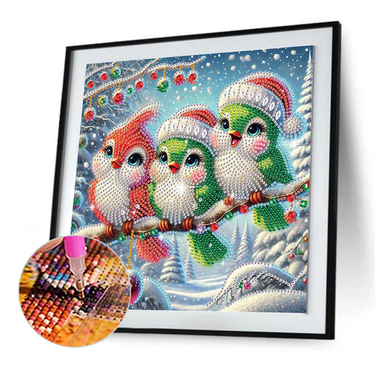 Winter Birds - Special Shaped Drill Diamond Painting 30*30CM