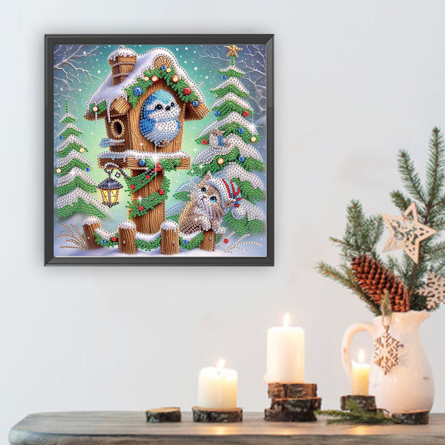 Winter Christmas Birdhouse - Special Shaped Drill Diamond Painting 30*30CM