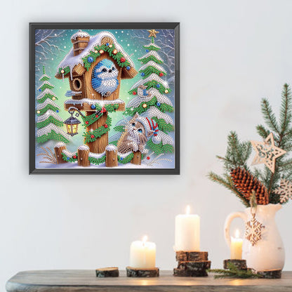 Winter Christmas Birdhouse - Special Shaped Drill Diamond Painting 30*30CM