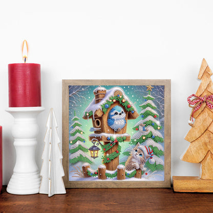 Winter Christmas Birdhouse - Special Shaped Drill Diamond Painting 30*30CM