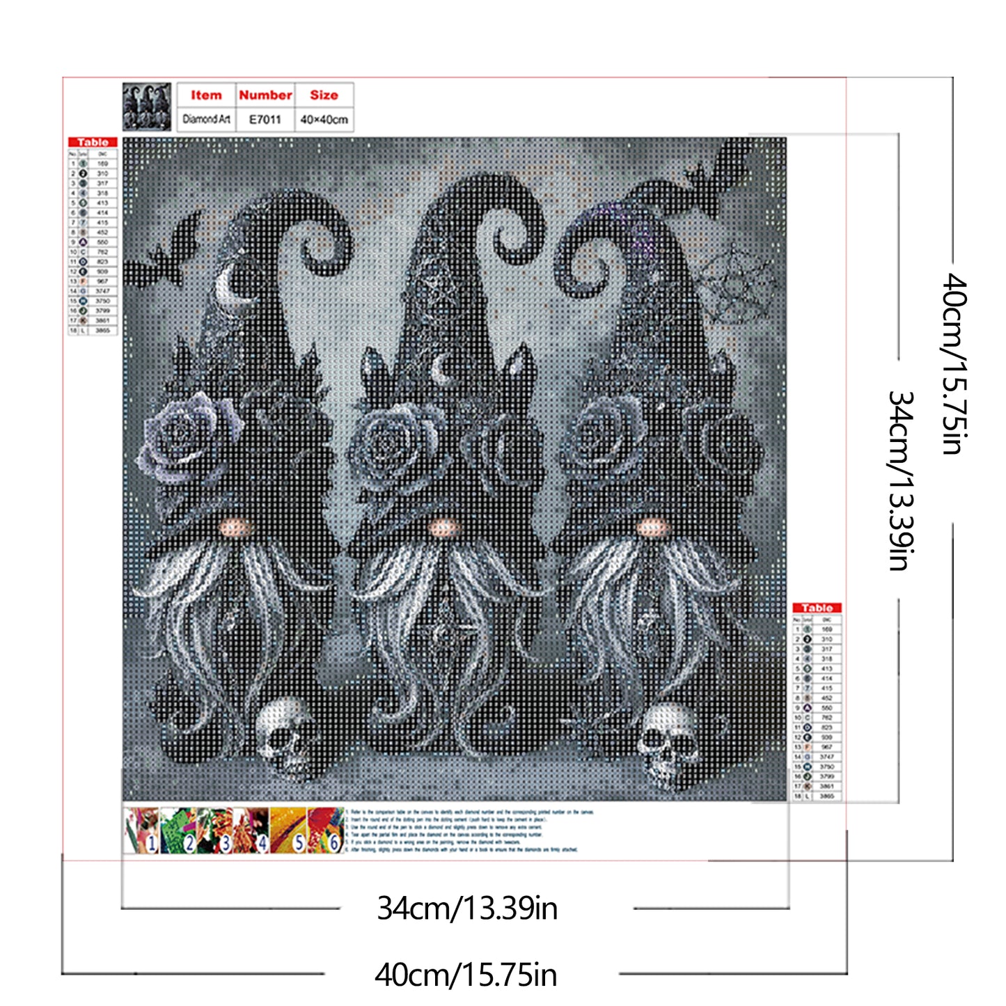 Black Gnome - Full Round Drill Diamond Painting 40*40CM