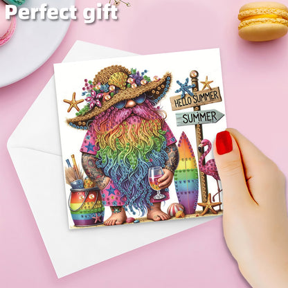 6pcs Gnome DIY Diamond Art Greeting Cards Thank You Cards and Holiday Blessings