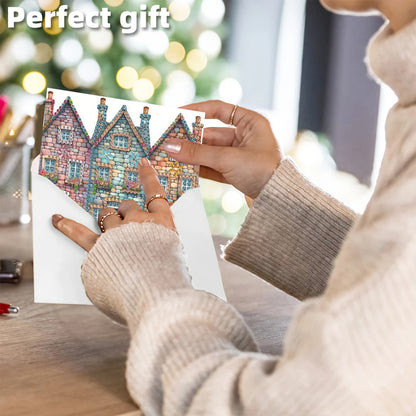 6pcs House DIY Diamond Art Greeting Cards Thank You Cards and Holiday Blessings