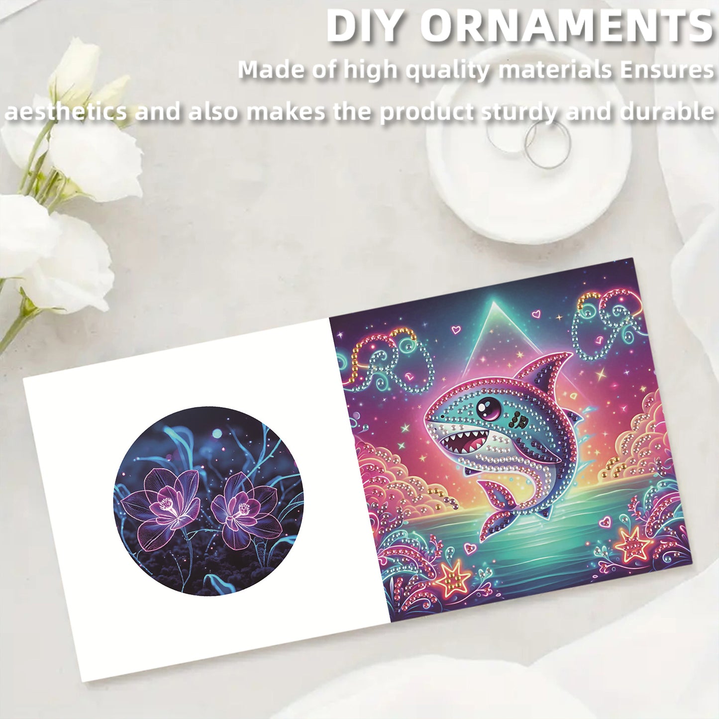 6pcs Animal DIY Diamond Art Greeting Cards Thank You Cards and Holiday Blessings