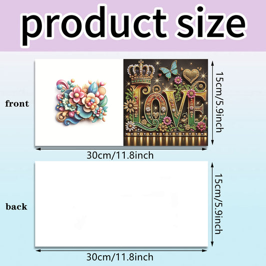 6pcs Word DIY Diamond Art Greeting Cards Thank You Cards and Holiday Blessings