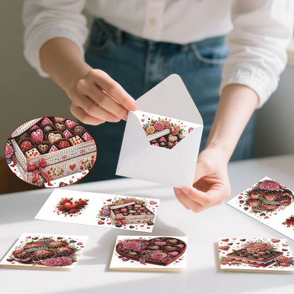 6pcs Dessert DIY Diamond Art Greeting Cards Thank You Cards and Holiday Blessing