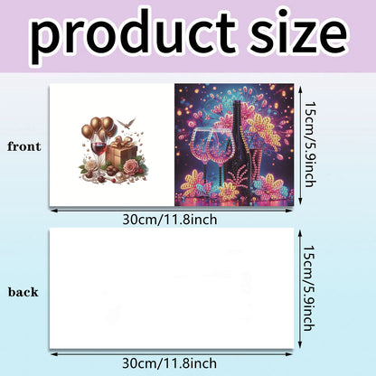 6pcs Celebration DIY Diamond Art Greeting Cards Thank You Cards Holiday Blessing