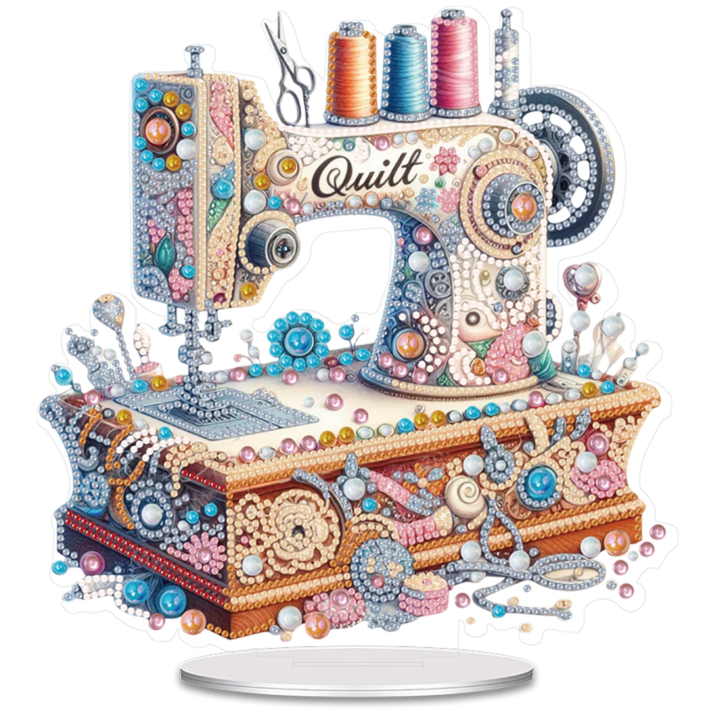 2D Flat Acrylic Stitch Machine DIY Desktop Diamond Art Kits for Adults Beginner