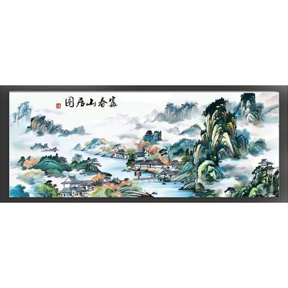 Fuchun Mountain Dwelling - 11CT Stamped Cross Stitch 150*61CM (Mona Lisa Brand)