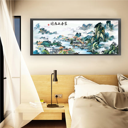 Fuchun Mountain Dwelling - 11CT Stamped Cross Stitch 150*61CM (Mona Lisa Brand)