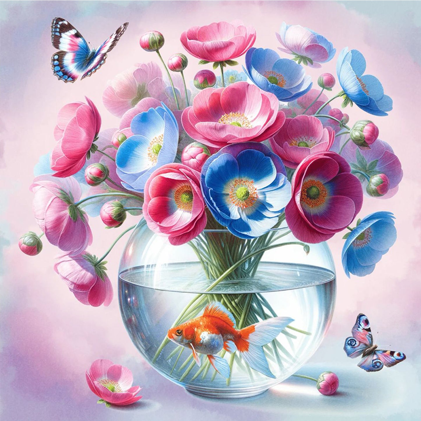 Flowers - Full Round Drill Diamond Painting 30*30CM