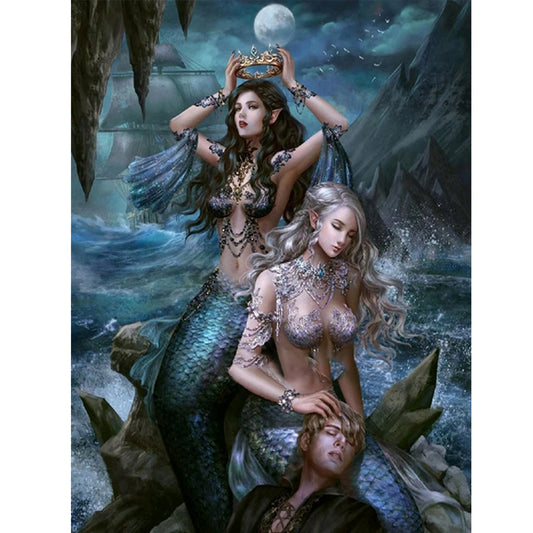 Mermaid - Full Round Drill Diamond Painting 30*40CM