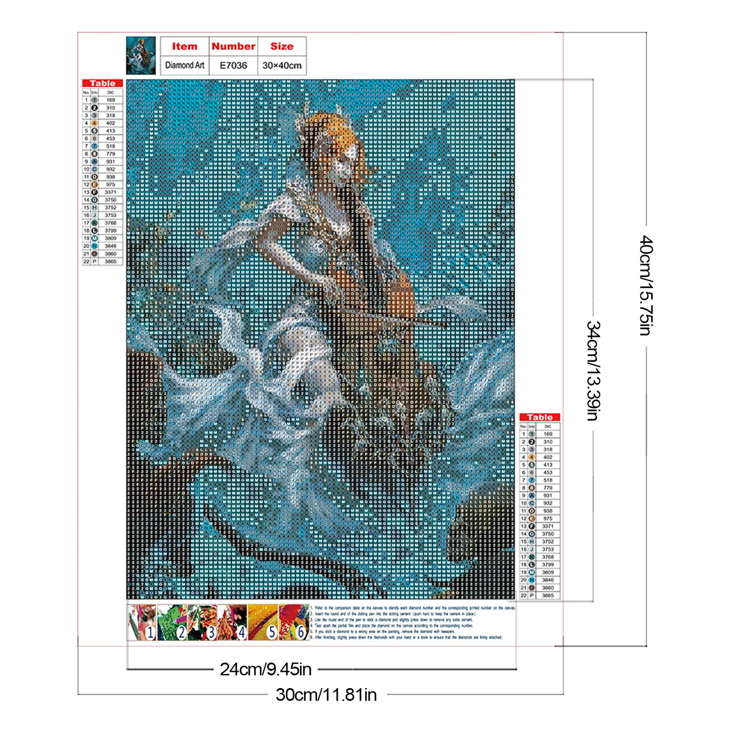 Mermaid - Full Round Drill Diamond Painting 30*40CM