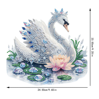 2D Flat Swan DIY Acrylic Table Top Diamond Painting Ornament Kits for Adults