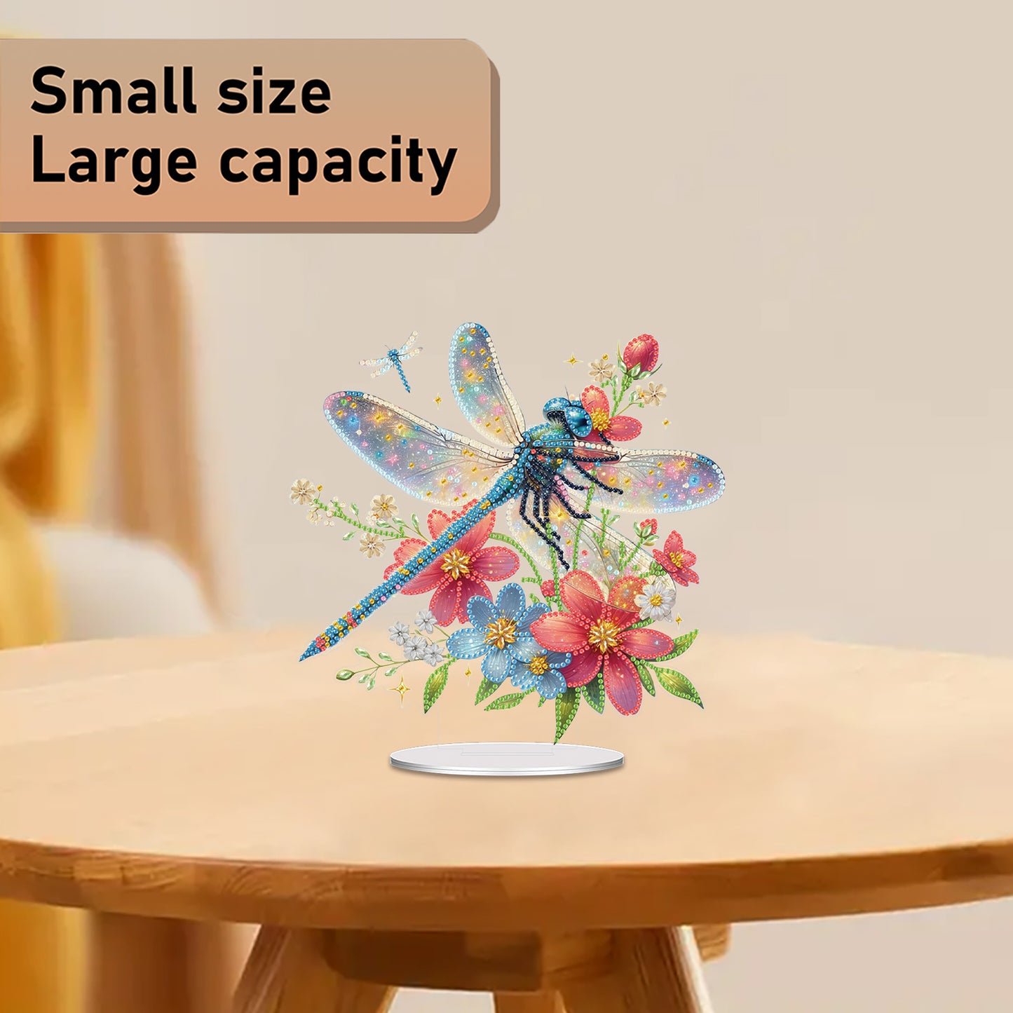 2D Flat Dragonfly DIY Acrylic Table Top Diamond Painting Ornament Kits for Adult
