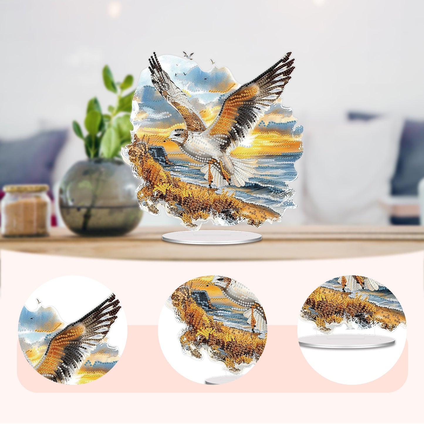 2D Flat Eagle DIY Acrylic Table Top Diamond Painting Ornament Kits for Adults