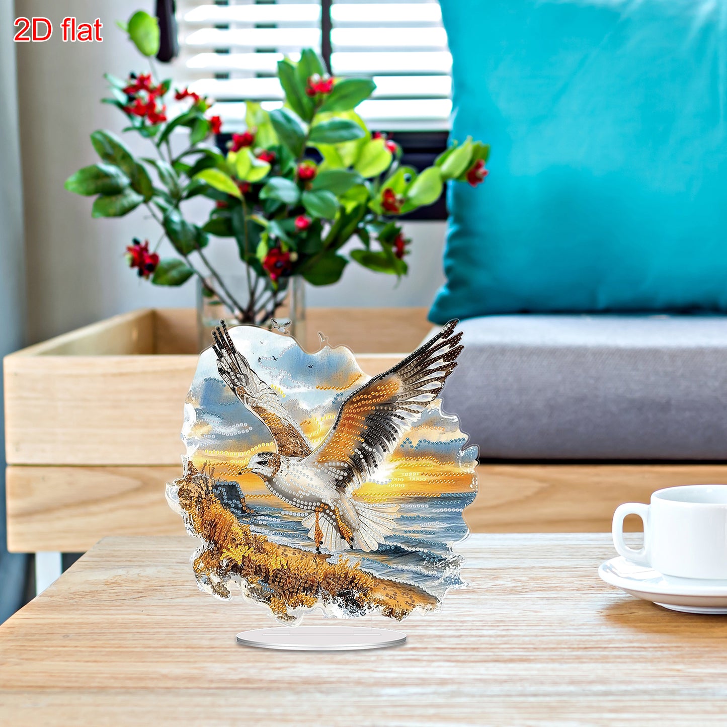 2D Flat Eagle DIY Acrylic Table Top Diamond Painting Ornament Kits for Adults