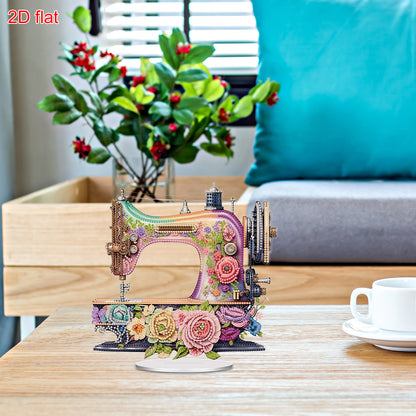 2D Flat Sewing Machine DIY Acrylic Table Top Diamond Painting Ornament Kits