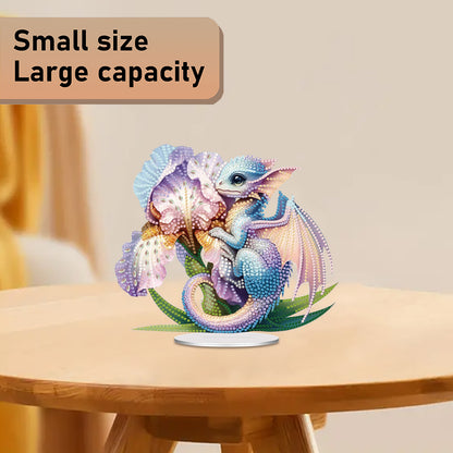 2D Flat Dinosaur DIY Acrylic Table Top Diamond Painting Ornament Kits for Adults