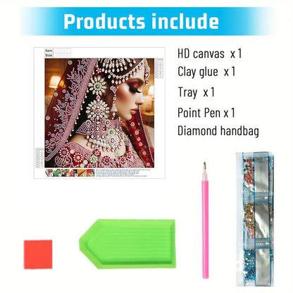Indian Beauty - Special Shaped Drill Diamond Painting 30*30CM