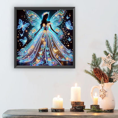 Luminous Dress Beauty - Special Shaped Drill Diamond Painting 30*30CM